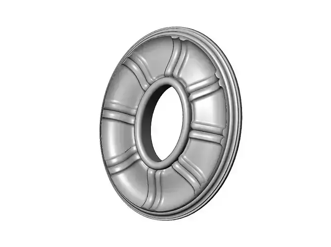 Double ribs oval curved ceiling medallion rosette relief