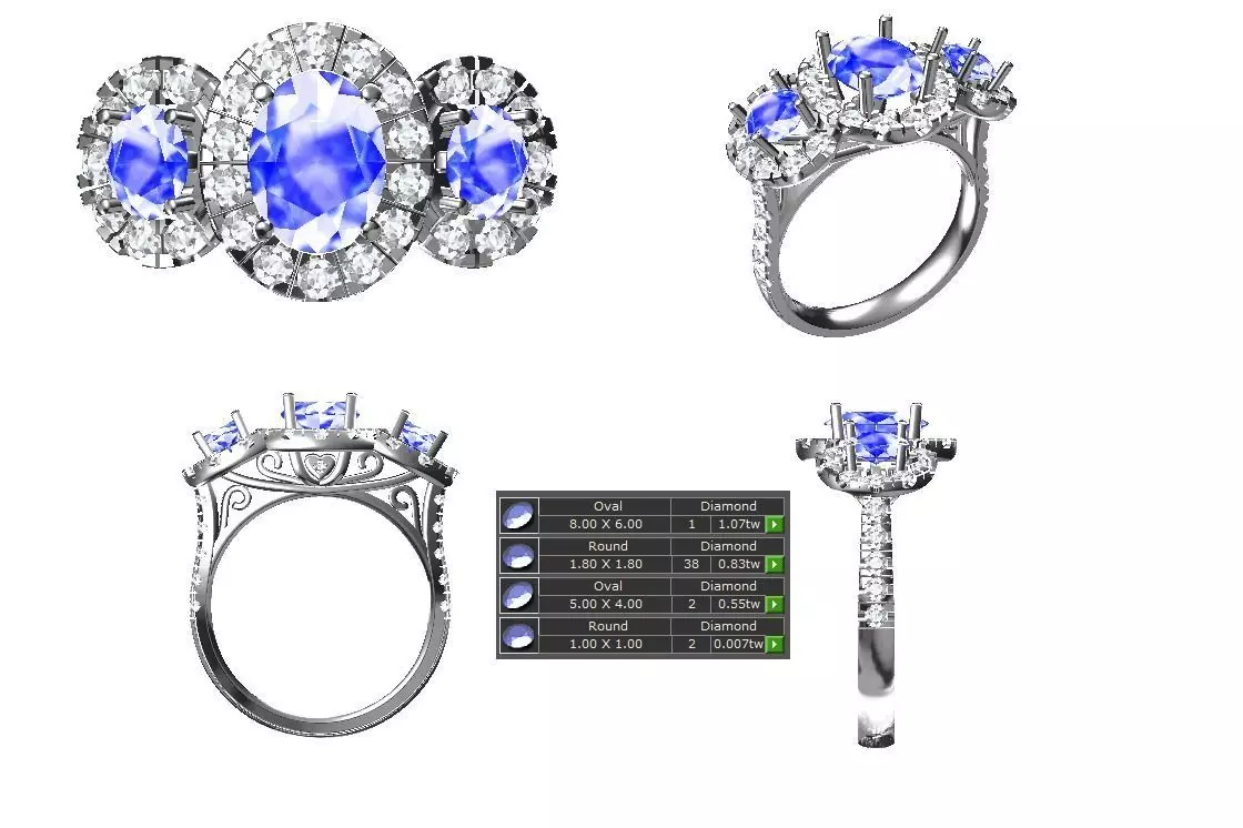 Bridal Diamond Engagement Ring For Women 3D Model Free 3D print model