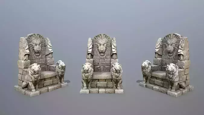Lion Stone Throne