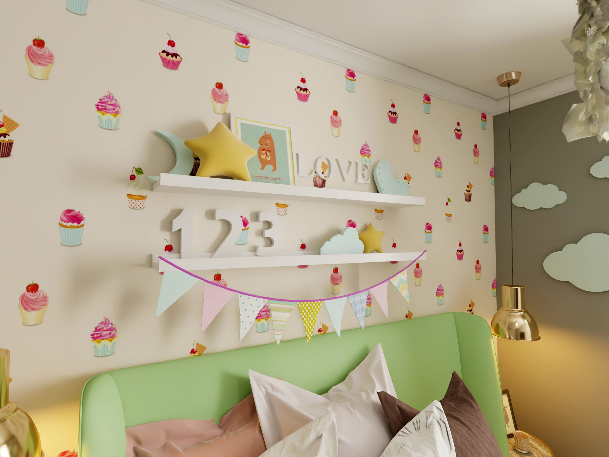 Girl room 3D Model - daughters room Low-poly 3D model_3