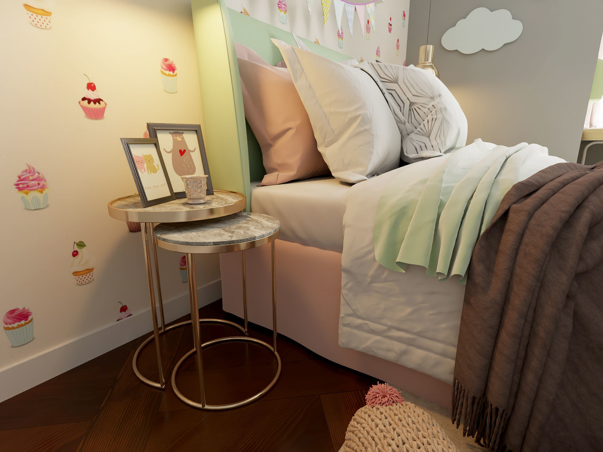Girl room 3D Model - daughters room Low-poly 3D model_2