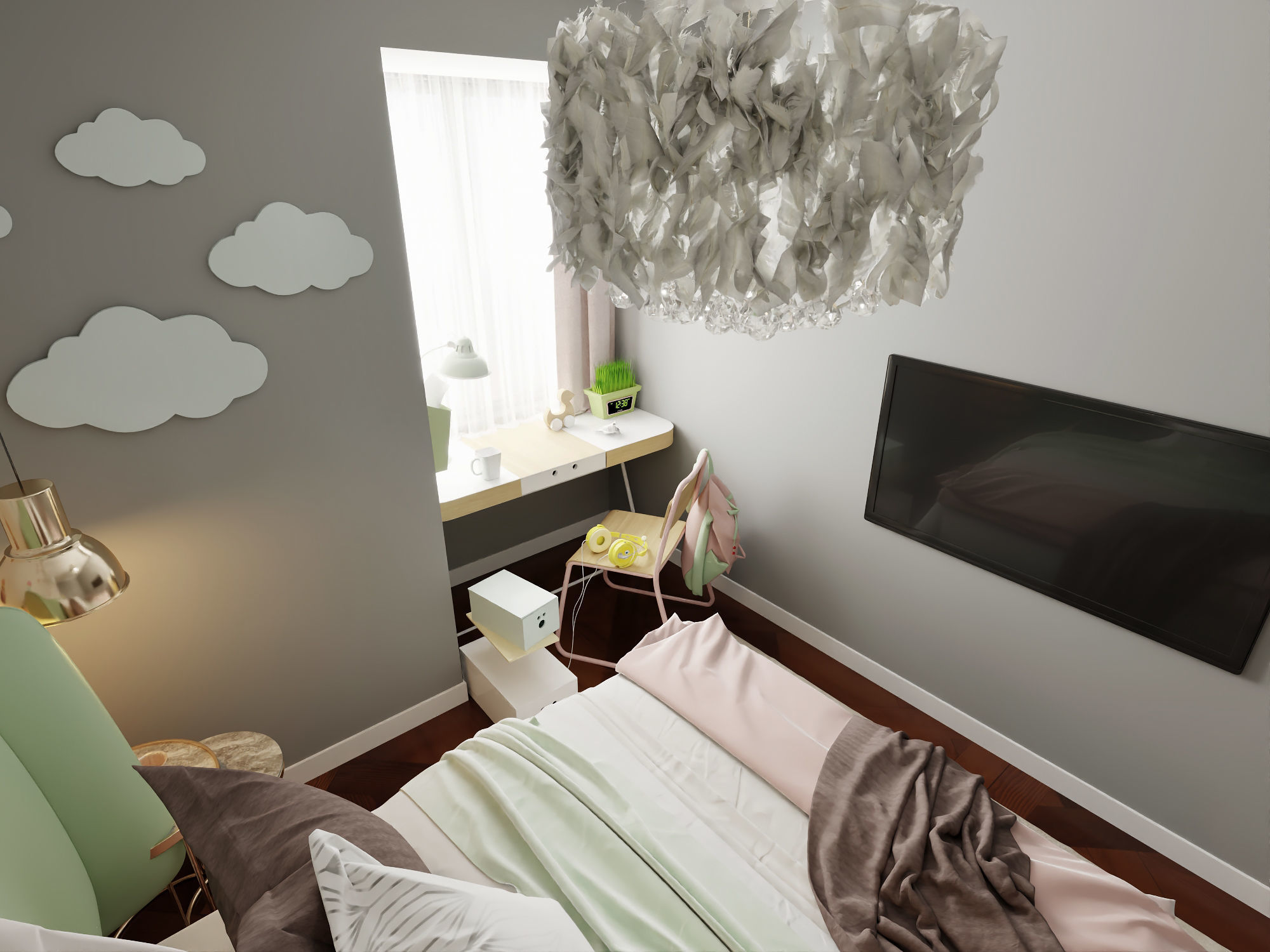 Girl room 3D Model - daughters room Low-poly 3D model_5
