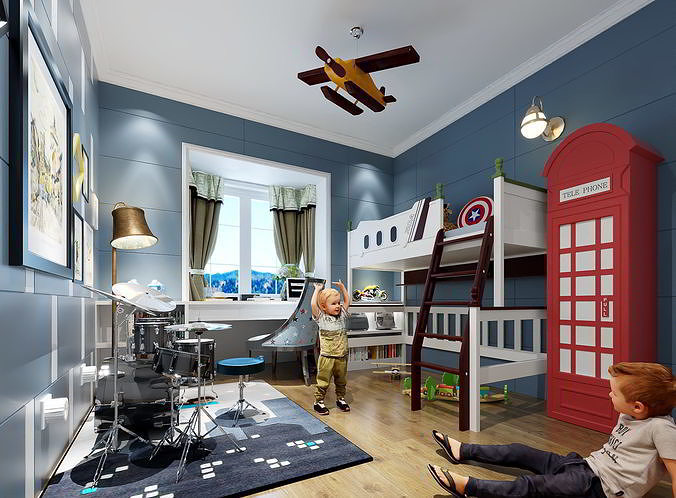 Boys Bedroom  Inspiring Spaces 3D model