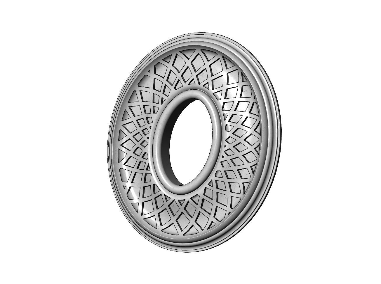 Spiral strips oval curved ceiling medallion rosette relief 3D print model_9