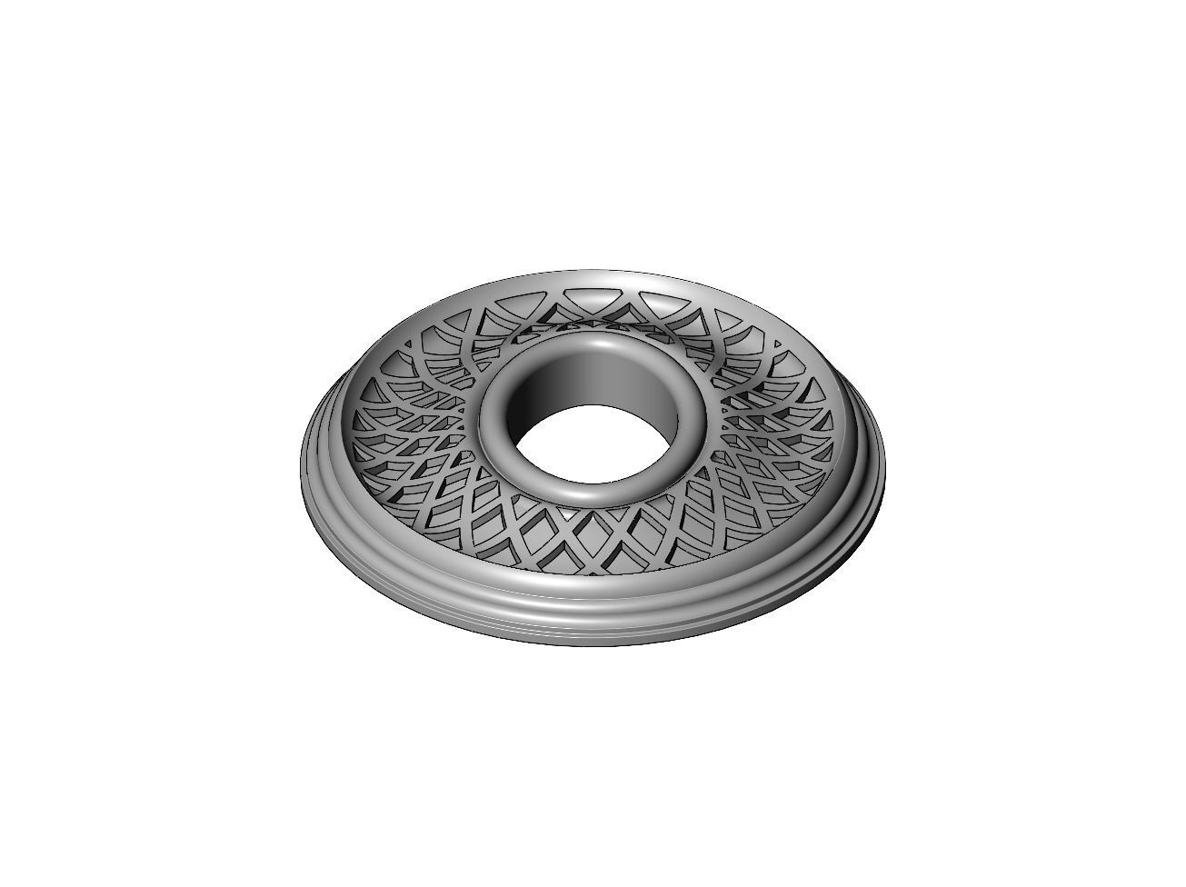 Spiral strips oval curved ceiling medallion rosette relief 3D print model_2