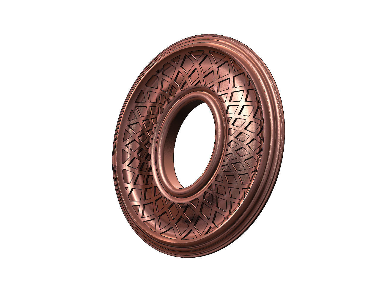 Spiral strips oval curved ceiling medallion rosette relief 3D print model_13