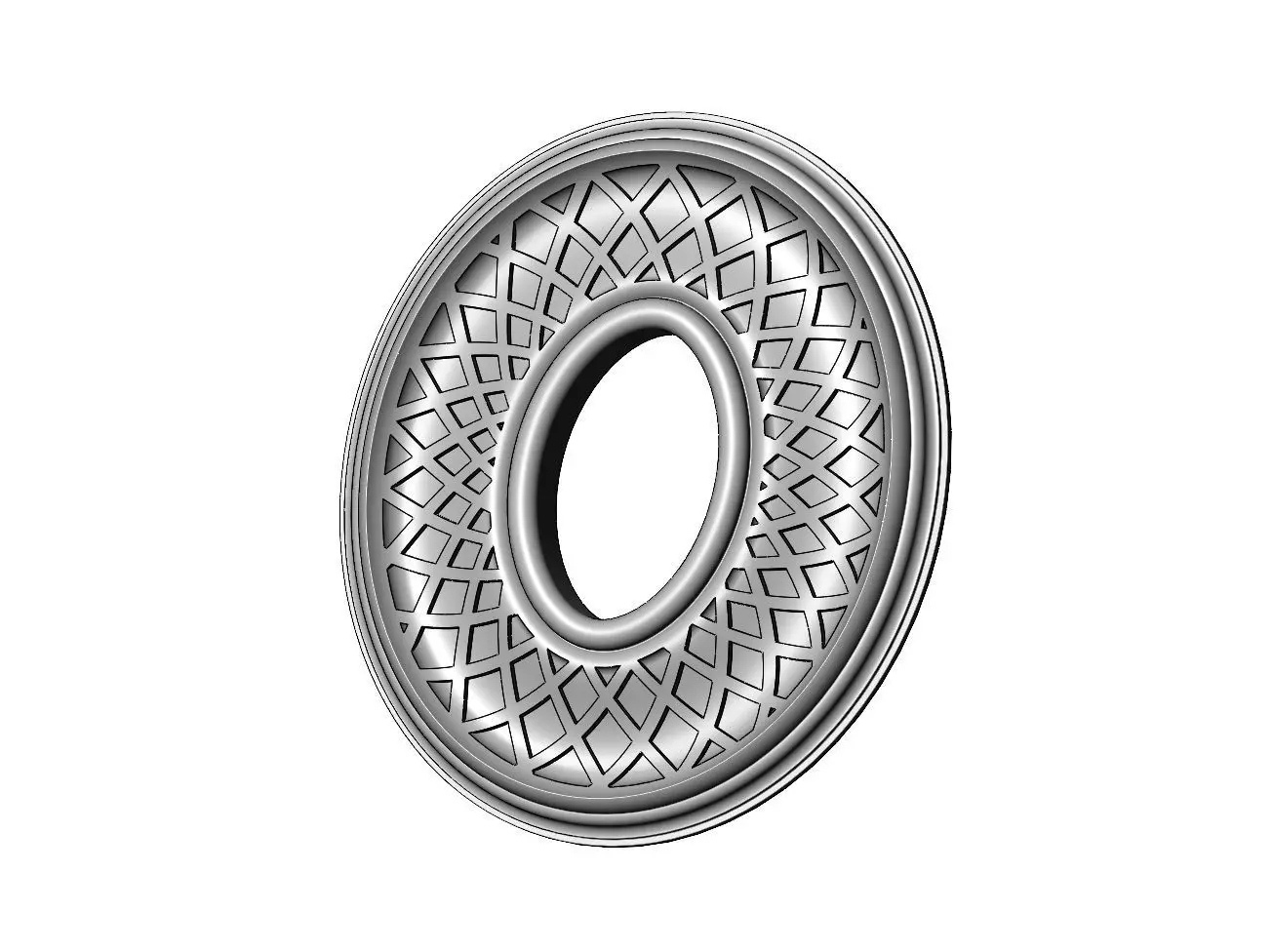 Spiral strips oval curved ceiling medallion rosette relief 3D print model_0