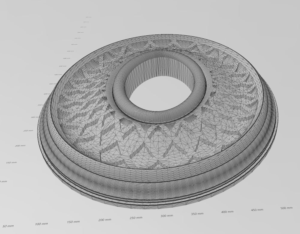 Spiral strips oval curved ceiling medallion rosette relief 3D print model_17