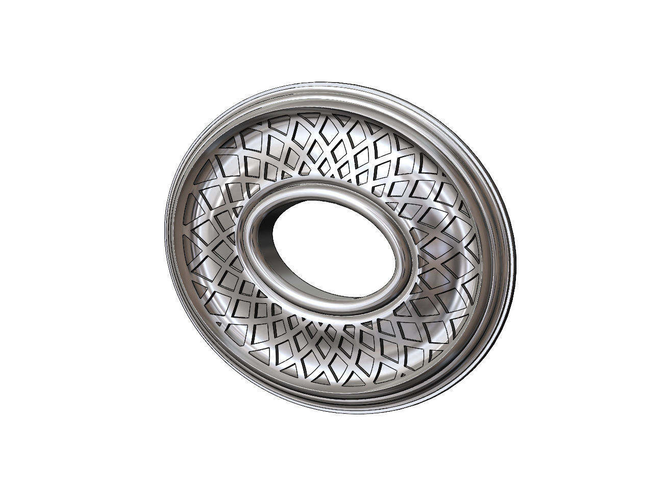 Spiral strips oval curved ceiling medallion rosette relief 3D print model_12