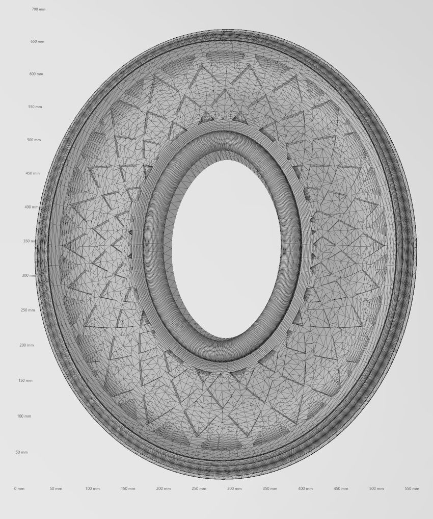 Spiral strips oval curved ceiling medallion rosette relief 3D print model_16