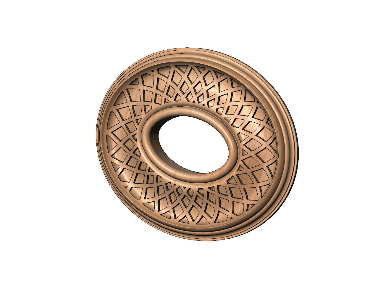 Spiral strips oval curved ceiling medallion rosette relief 3D print model_11