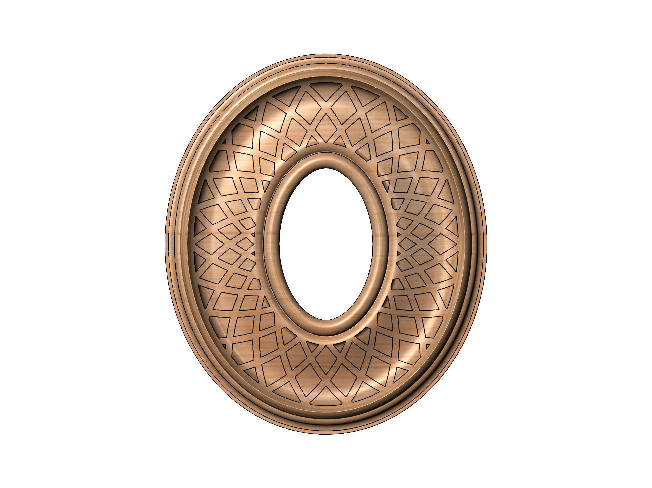 Spiral strips oval curved ceiling medallion rosette relief 3D print model_10