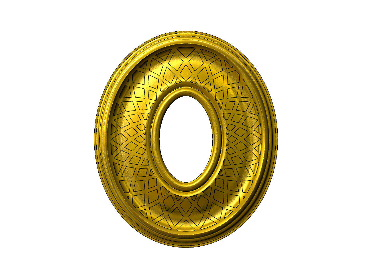 Spiral strips oval curved ceiling medallion rosette relief 3D print model_14