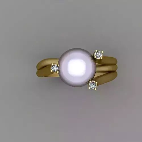 women PEARL Wedding Ring 3d print model 
