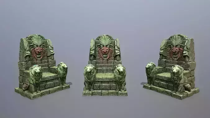 Lion Stone Throne