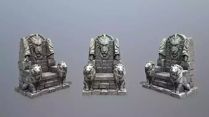 Lion Stone Throne