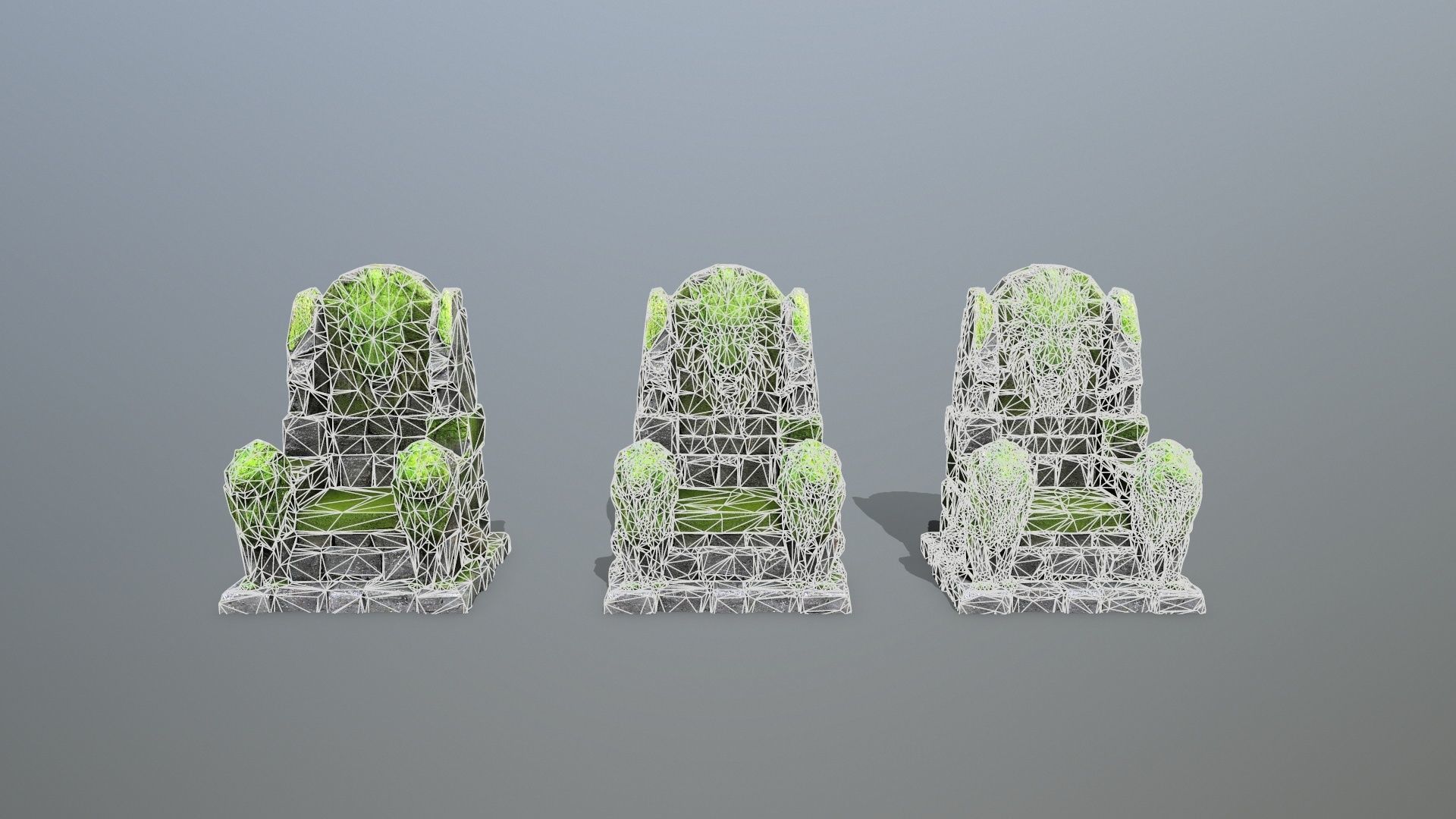 Lion Stone Throne Low-poly 3D model_13