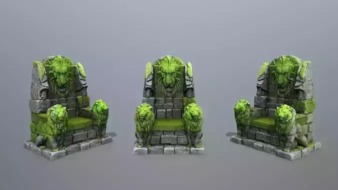 Lion Stone Throne