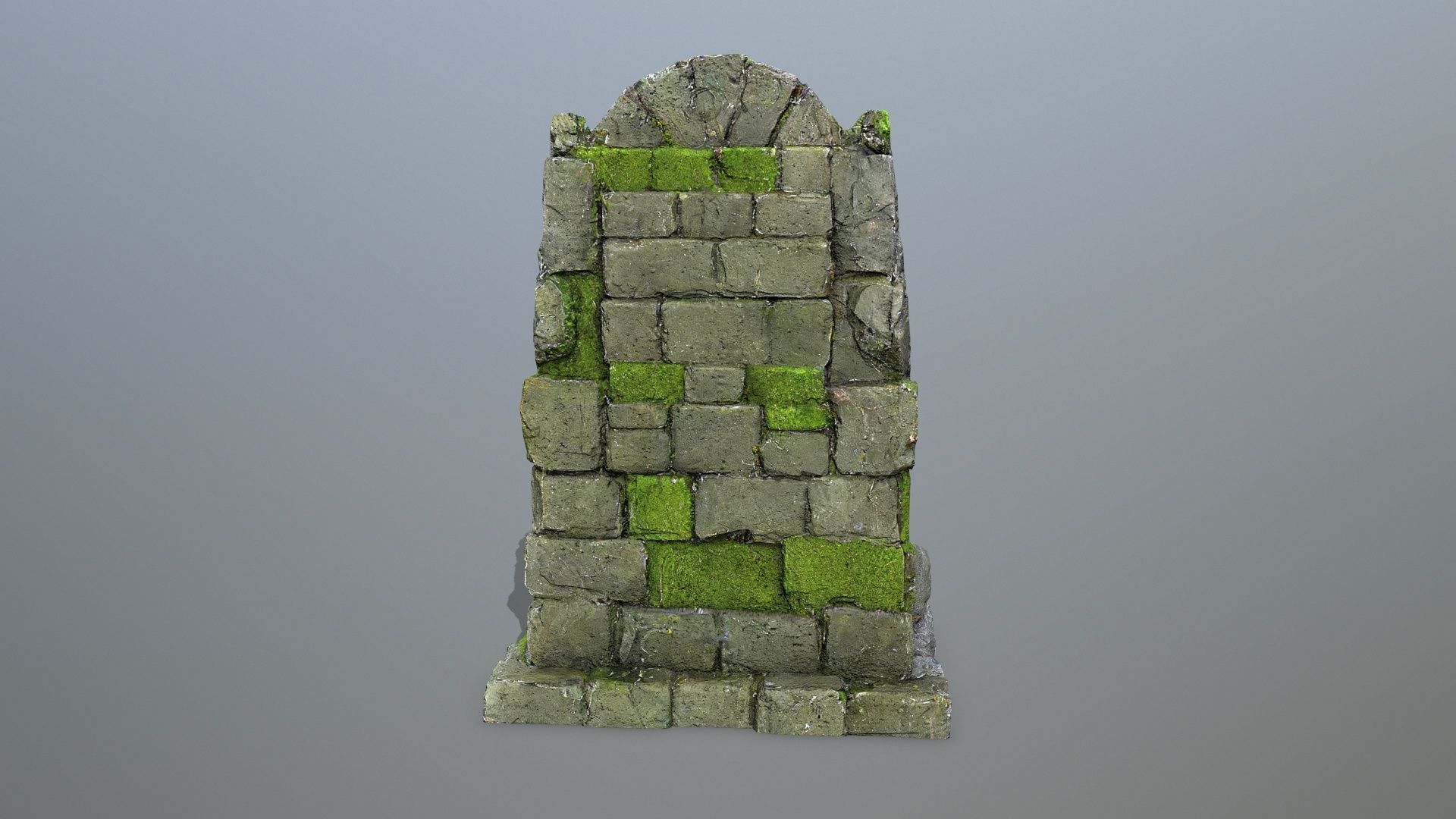 Lion Stone Throne Low-poly 3D model_7