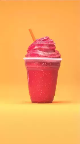 ice juice in plastic cup 