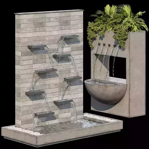 Waterfall fountains cascade 02