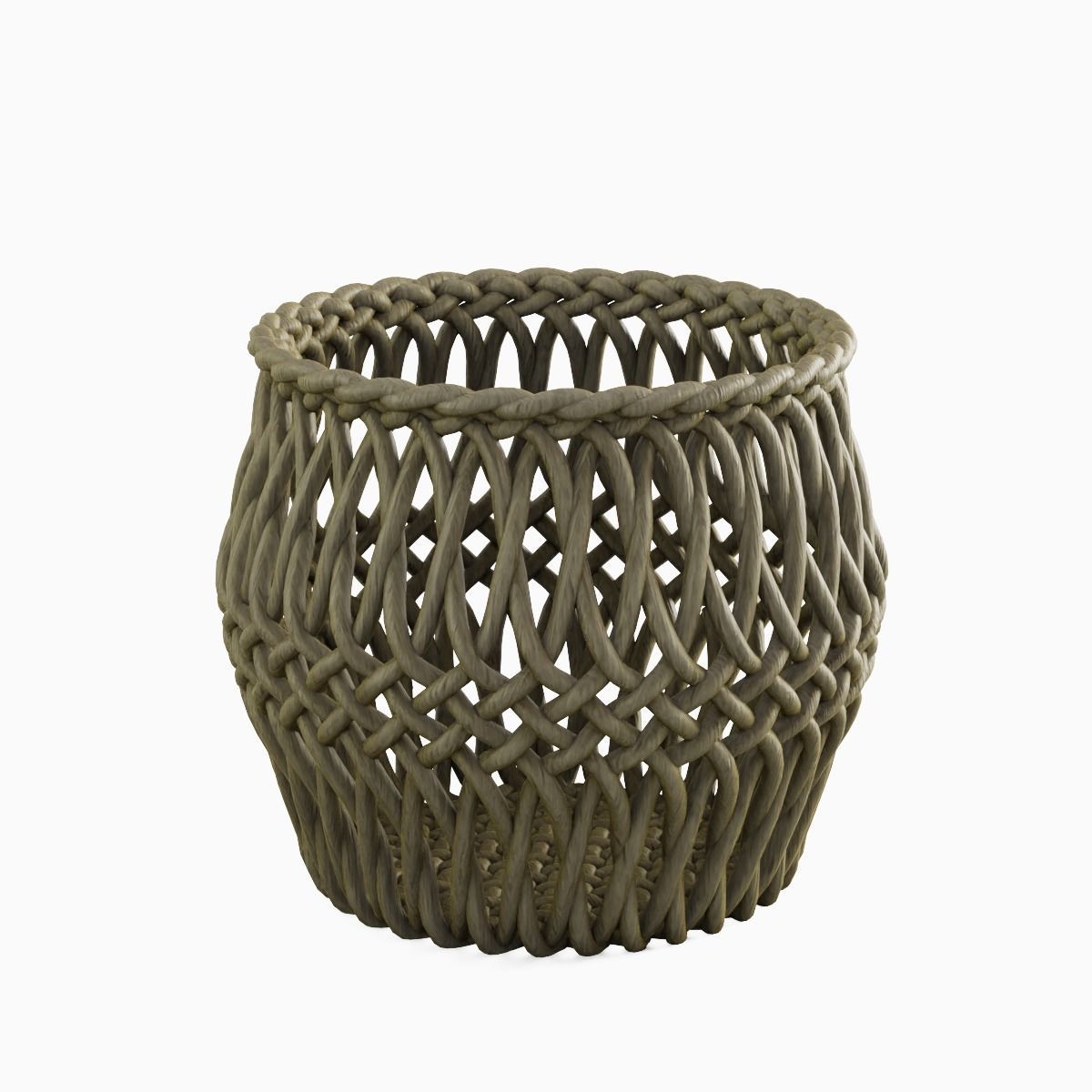 Wicker Basket 02 3D model_2