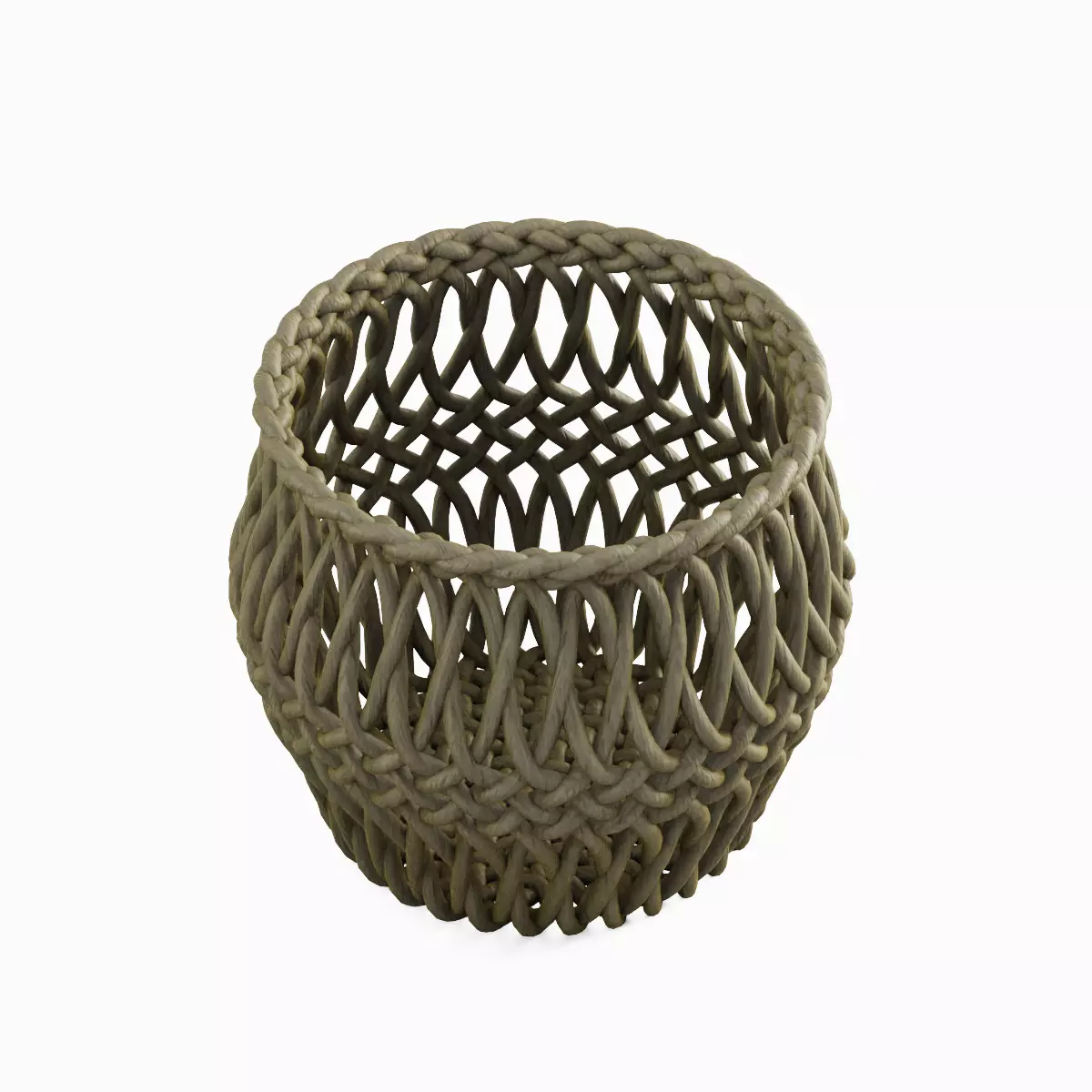 Wicker Basket 02 3D model_0