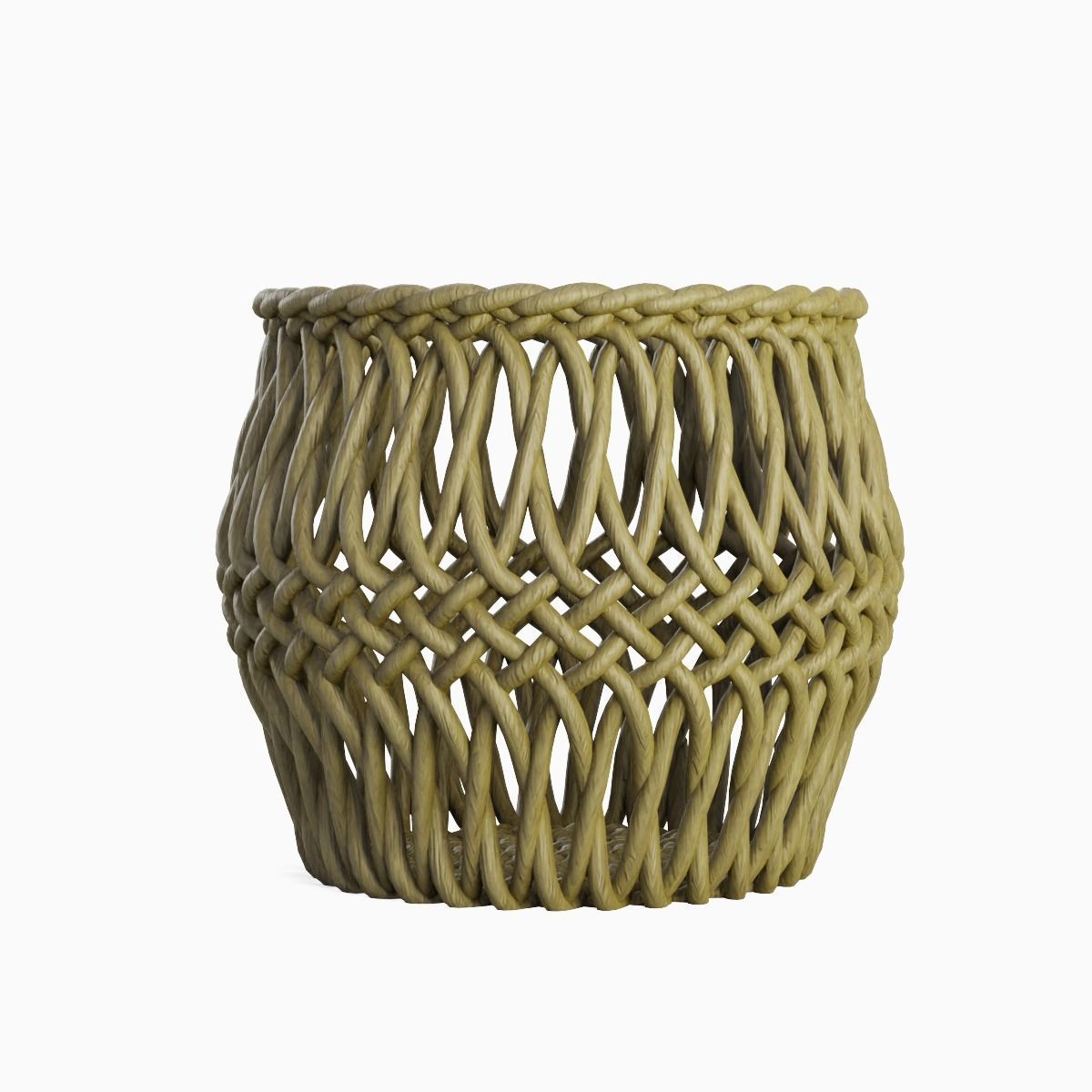 Wicker Basket 02 3D model_3