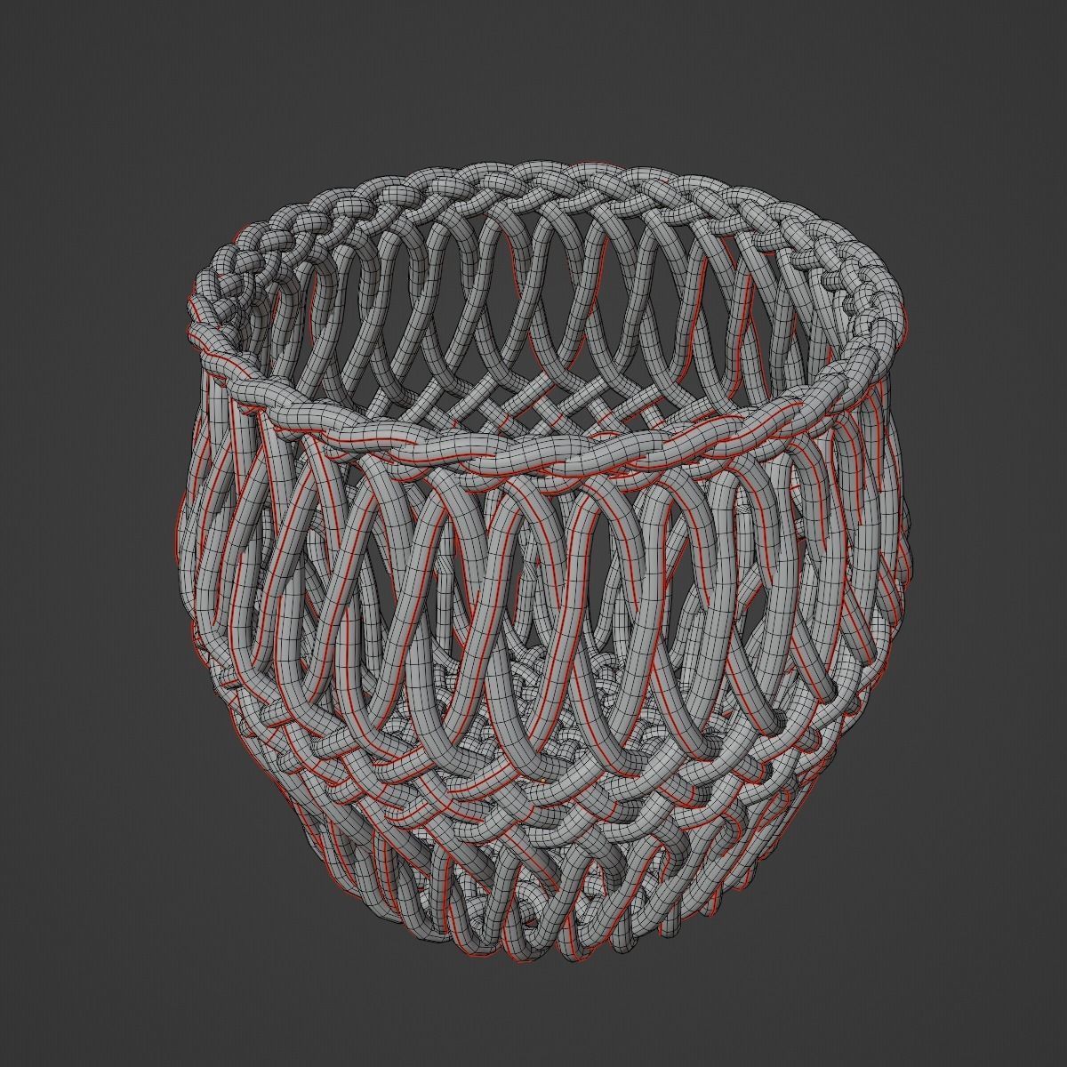 Wicker Basket 02 3D model_9