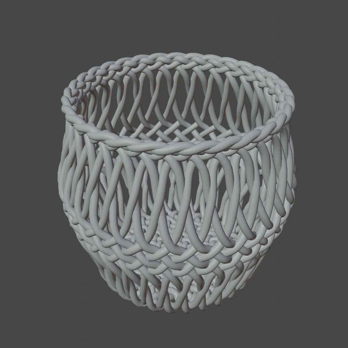 Wicker Basket 02 3D model_8