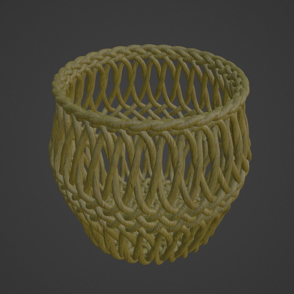 Wicker Basket 02 3D model_6