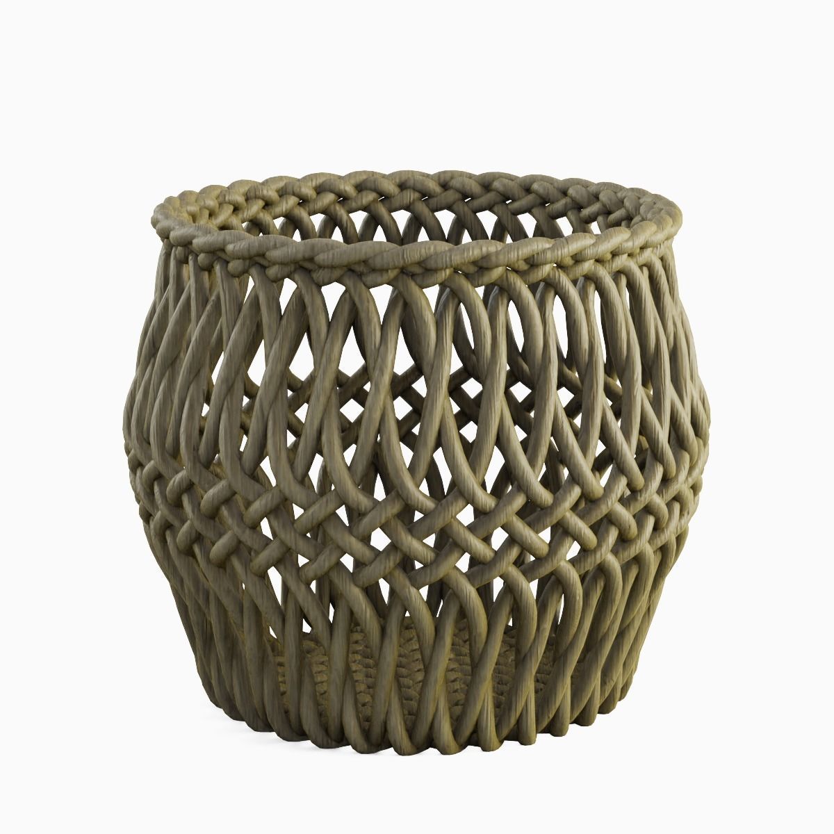 Wicker Basket 02 3D model_1