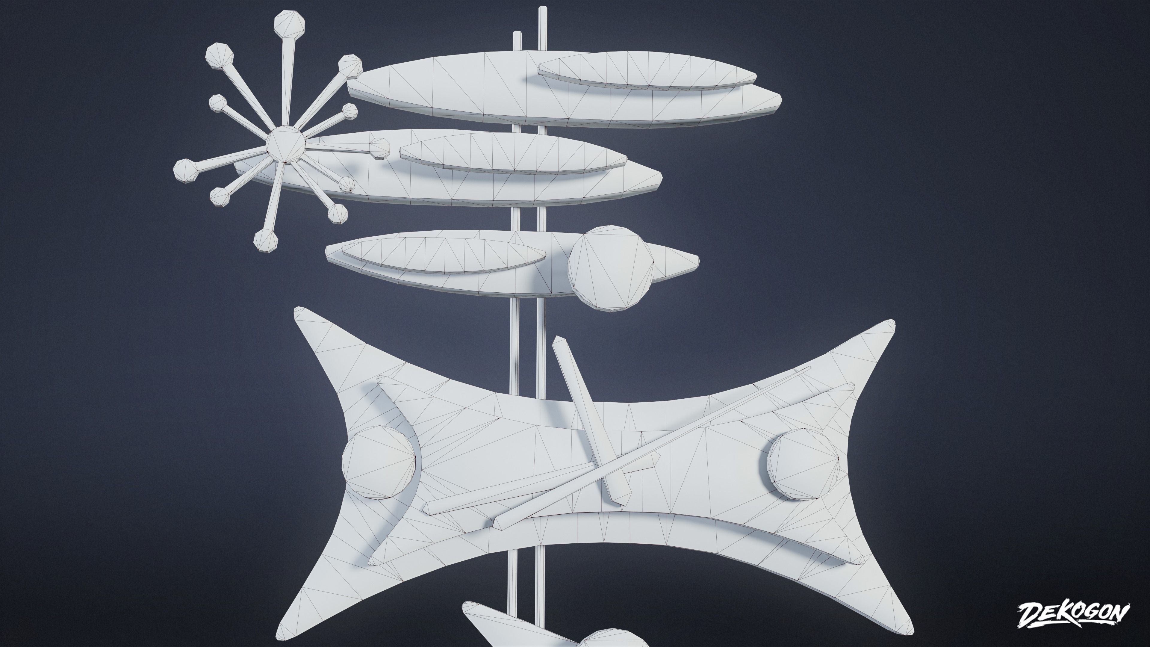 MIDCENTURY - Decorations 02 - LOW POLY Low-poly 3D model_7