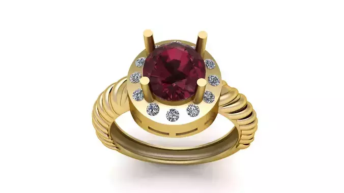 Stylish Wedding Diamond Ring 3d Printable Model