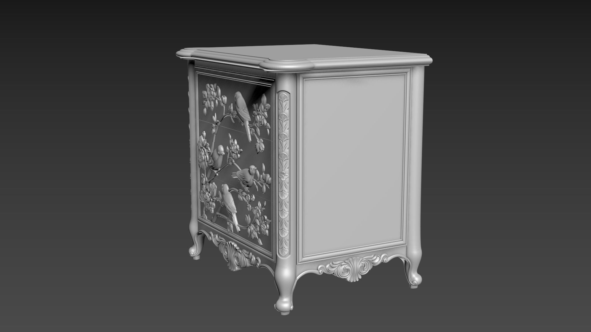 Bedside table 3D model for CNC 3D model_12