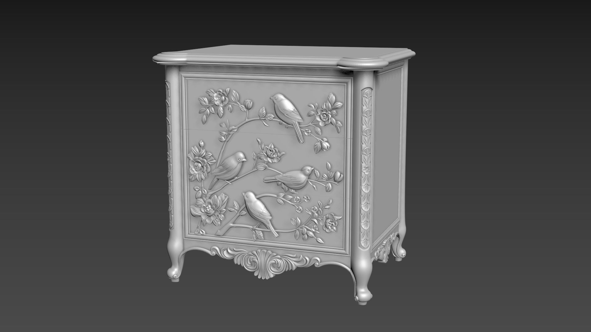 Bedside table 3D model for CNC 3D model_10