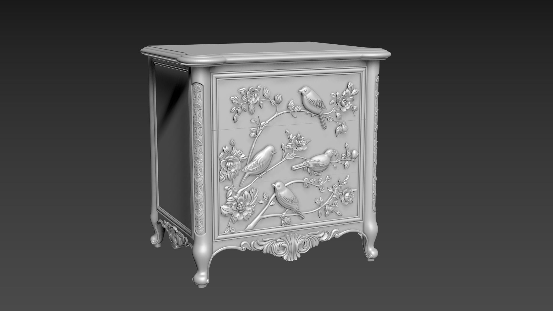 Bedside table 3D model for CNC 3D model_16