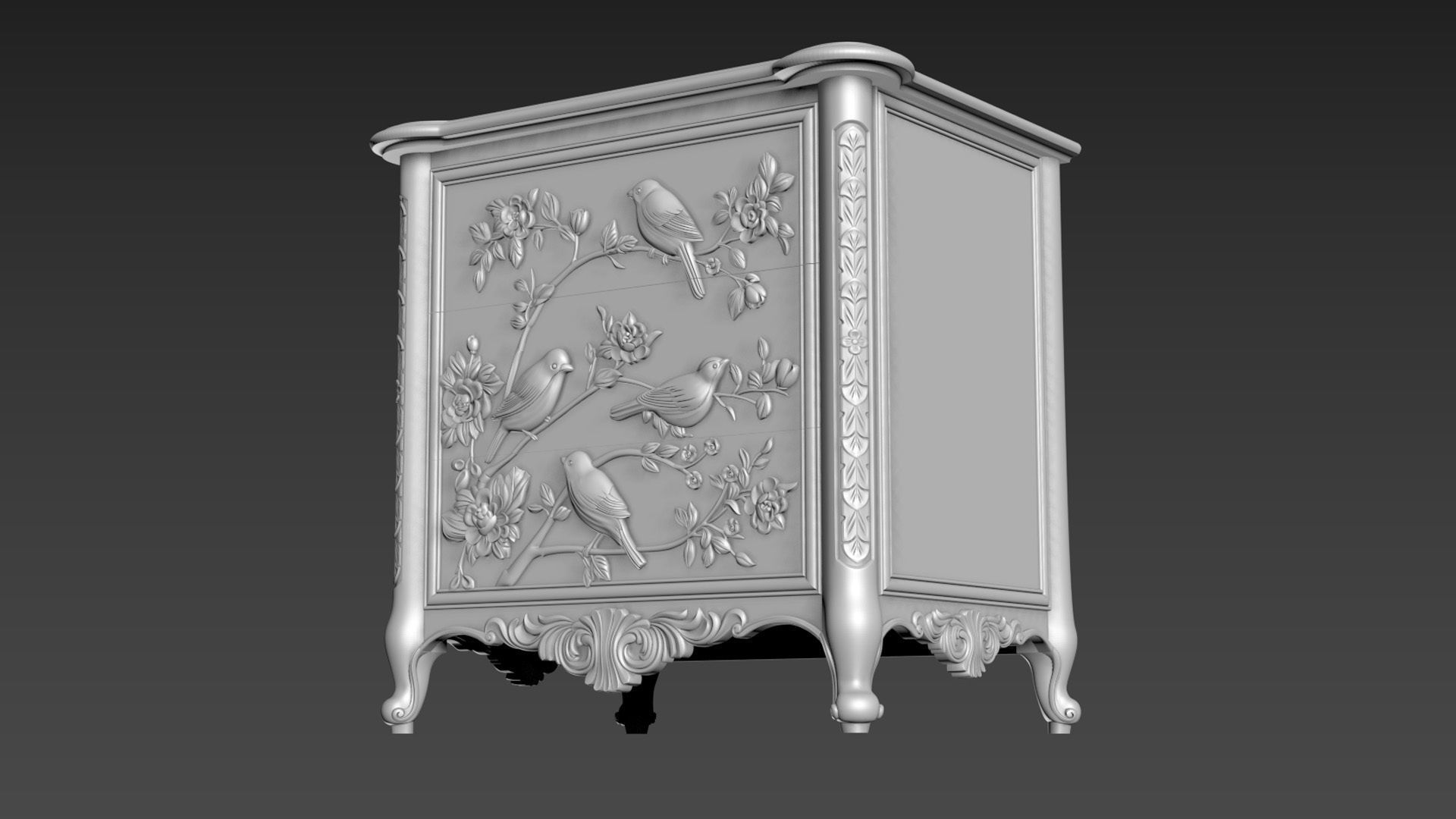 Bedside table 3D model for CNC 3D model_5