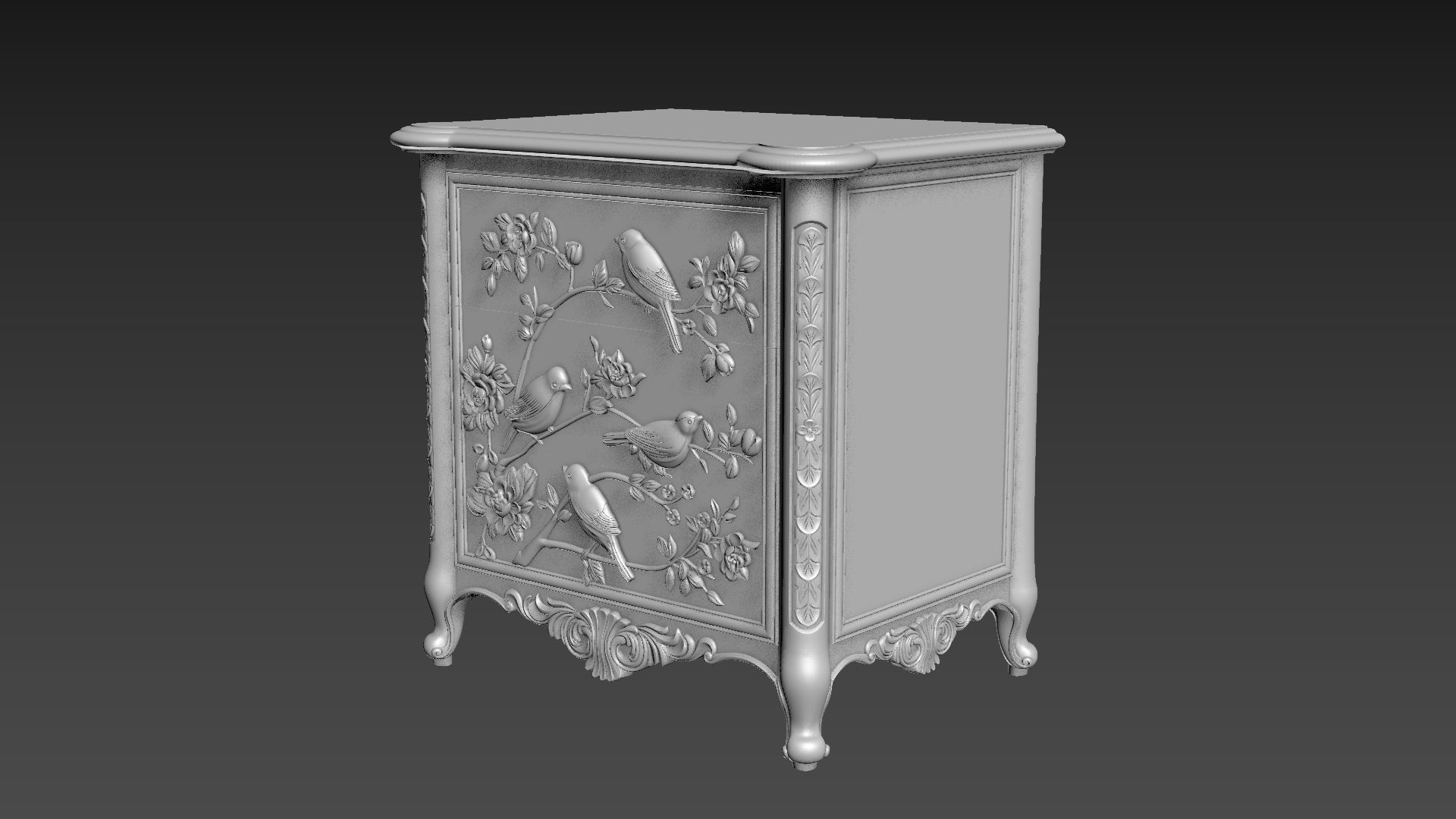 Bedside table 3D model for CNC 3D model_11