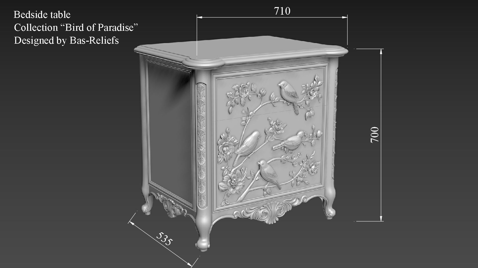 Bedside table 3D model for CNC 3D model_3