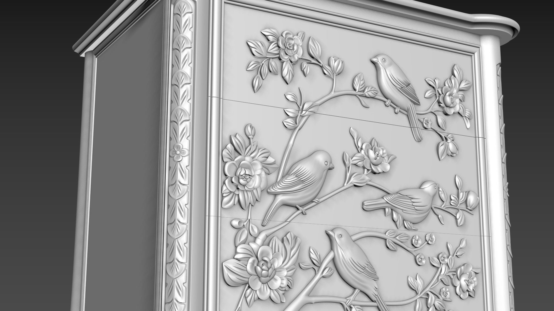 Bedside table 3D model for CNC 3D model_2