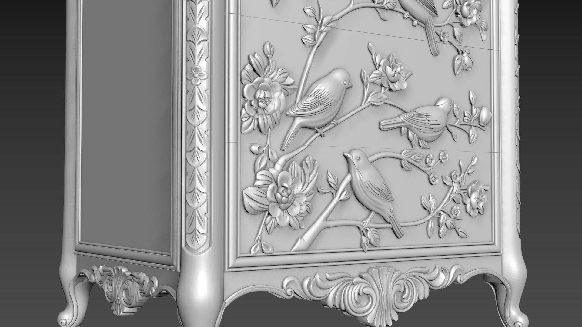 Bedside table 3D model for CNC 3D model_17