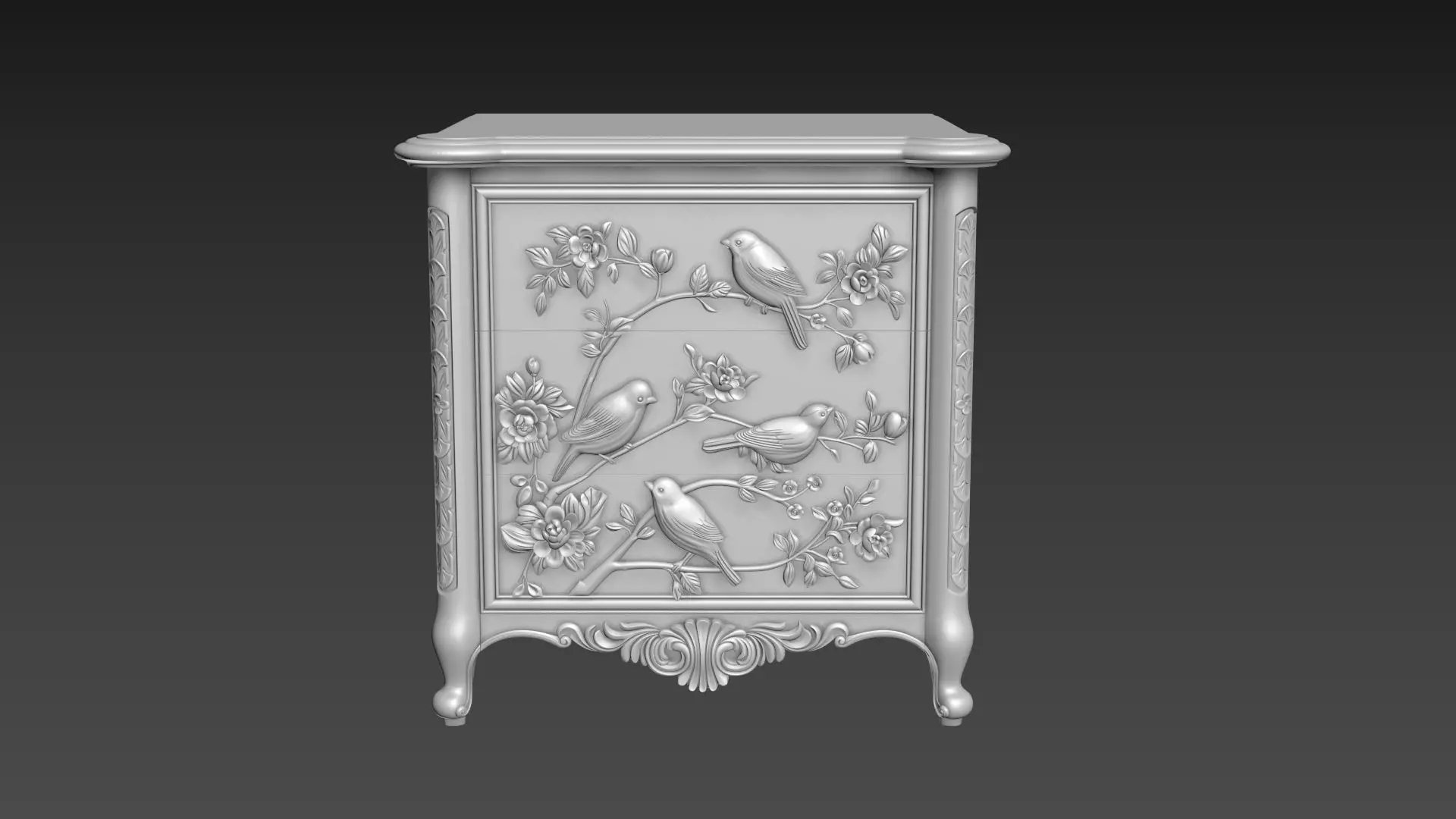 Bedside table 3D model for CNC 3D model_0