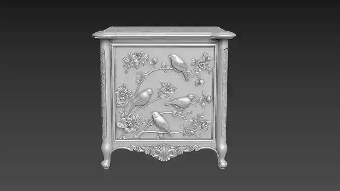 Bedside table 3D model for CNC