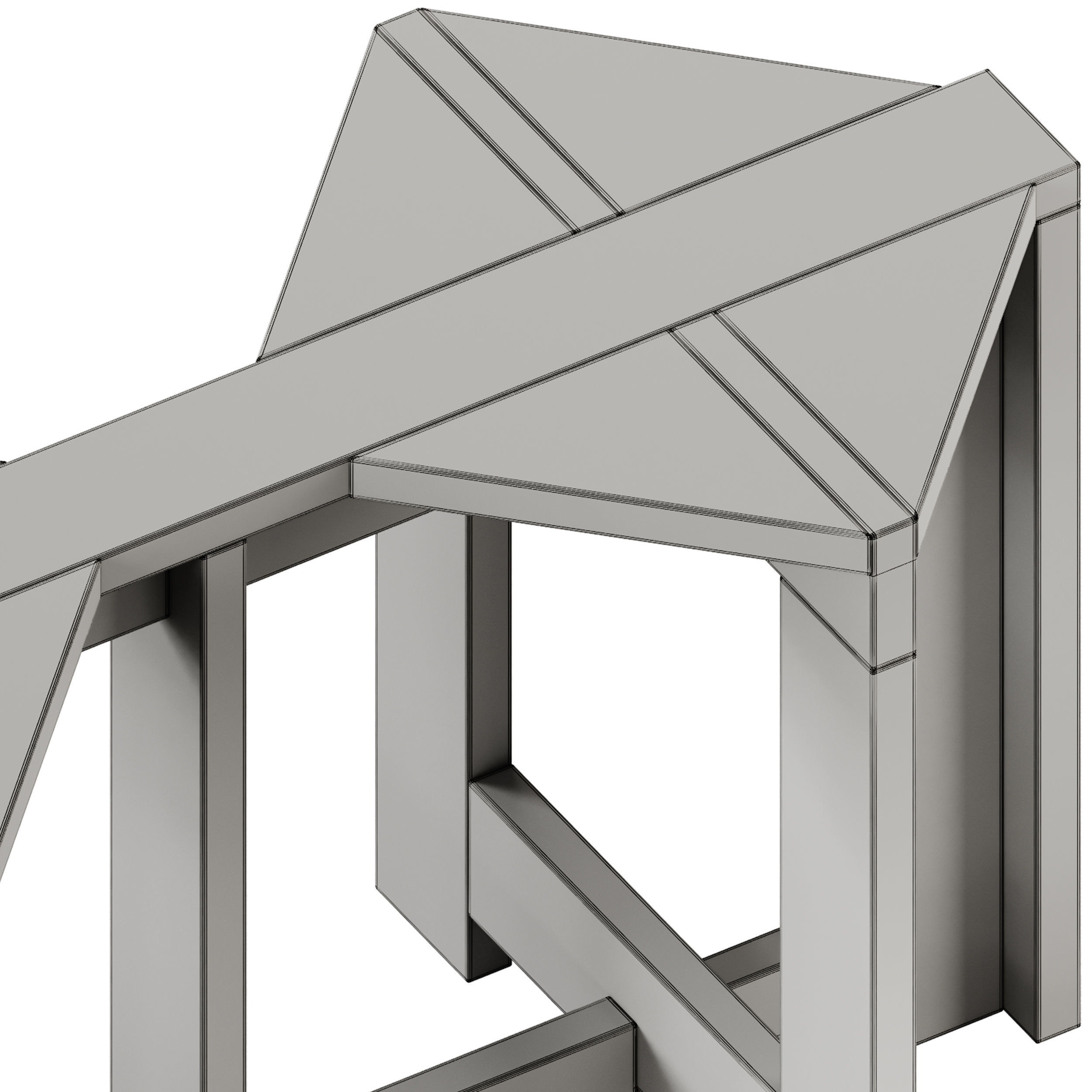 Monotropa Berber Wooden Bench 3D model_7