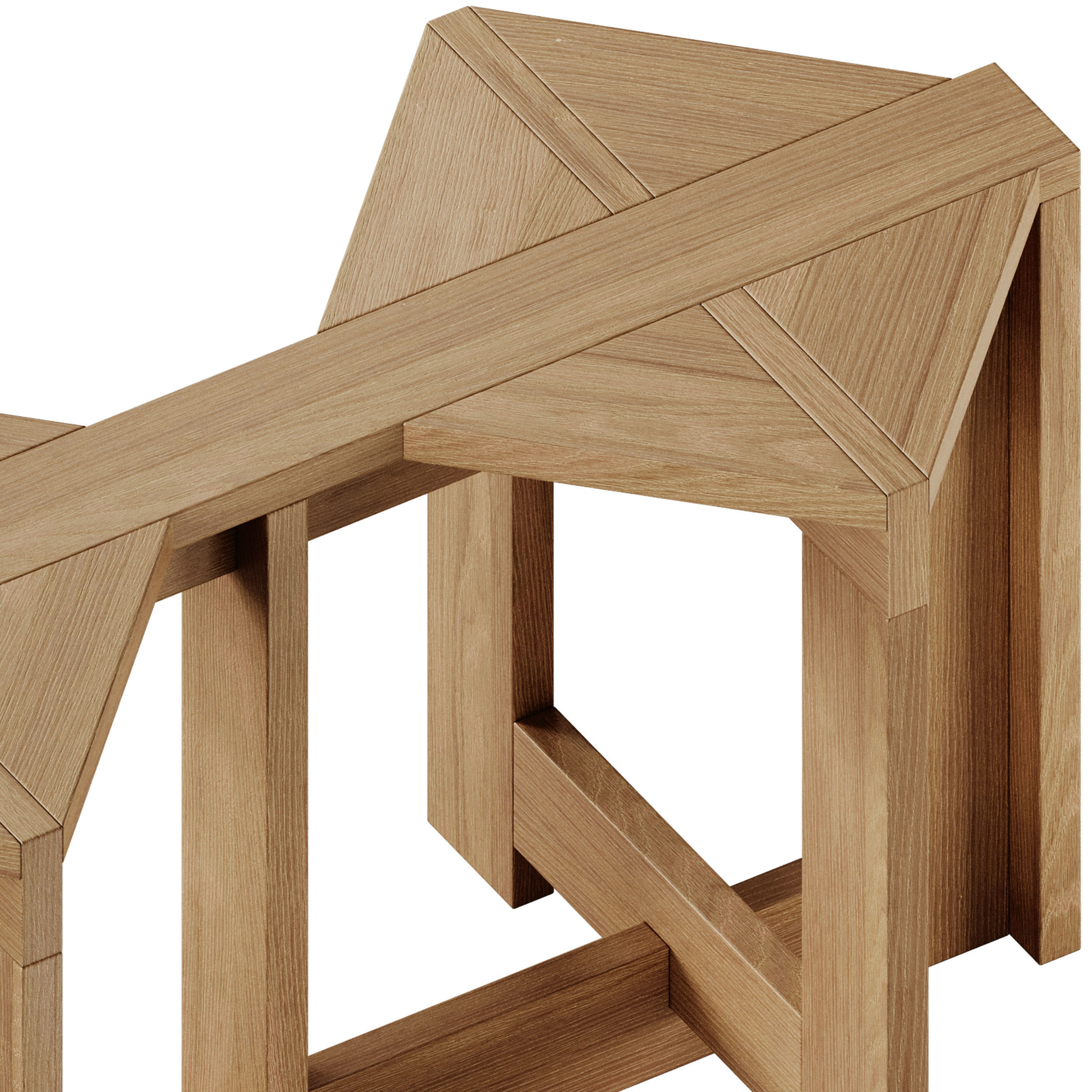 Monotropa Berber Wooden Bench 3D model_5