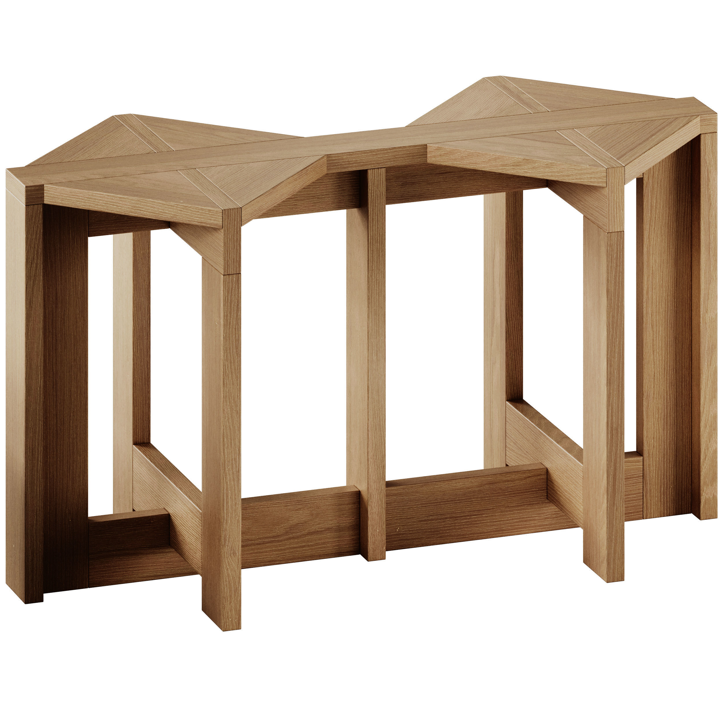 Monotropa Berber Wooden Bench 3D model_1