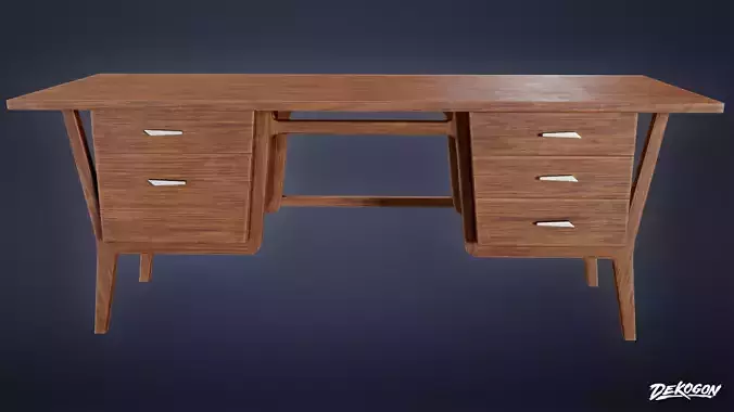 MIDCENTURY - Desk 01 - LOW POLY
