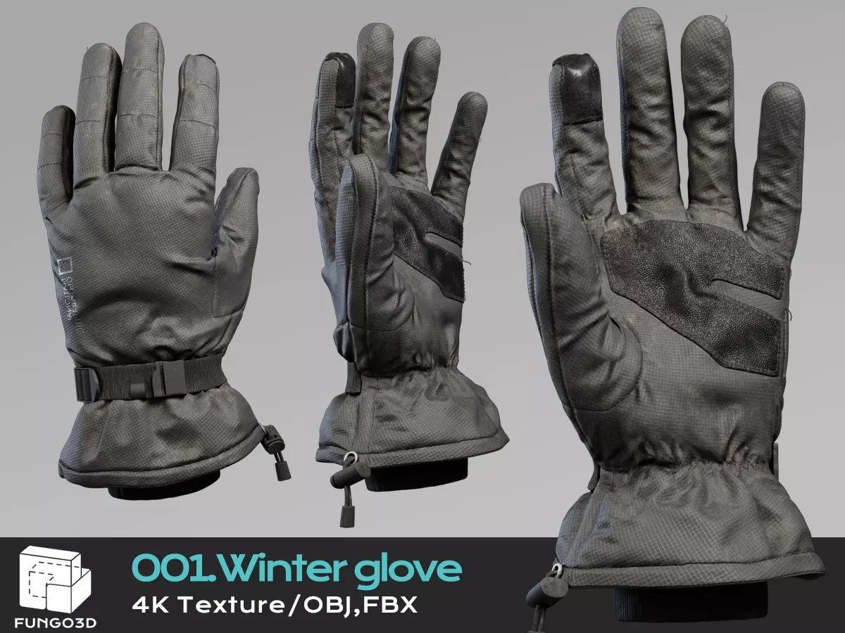 001 - Winter gloves 3D model_0