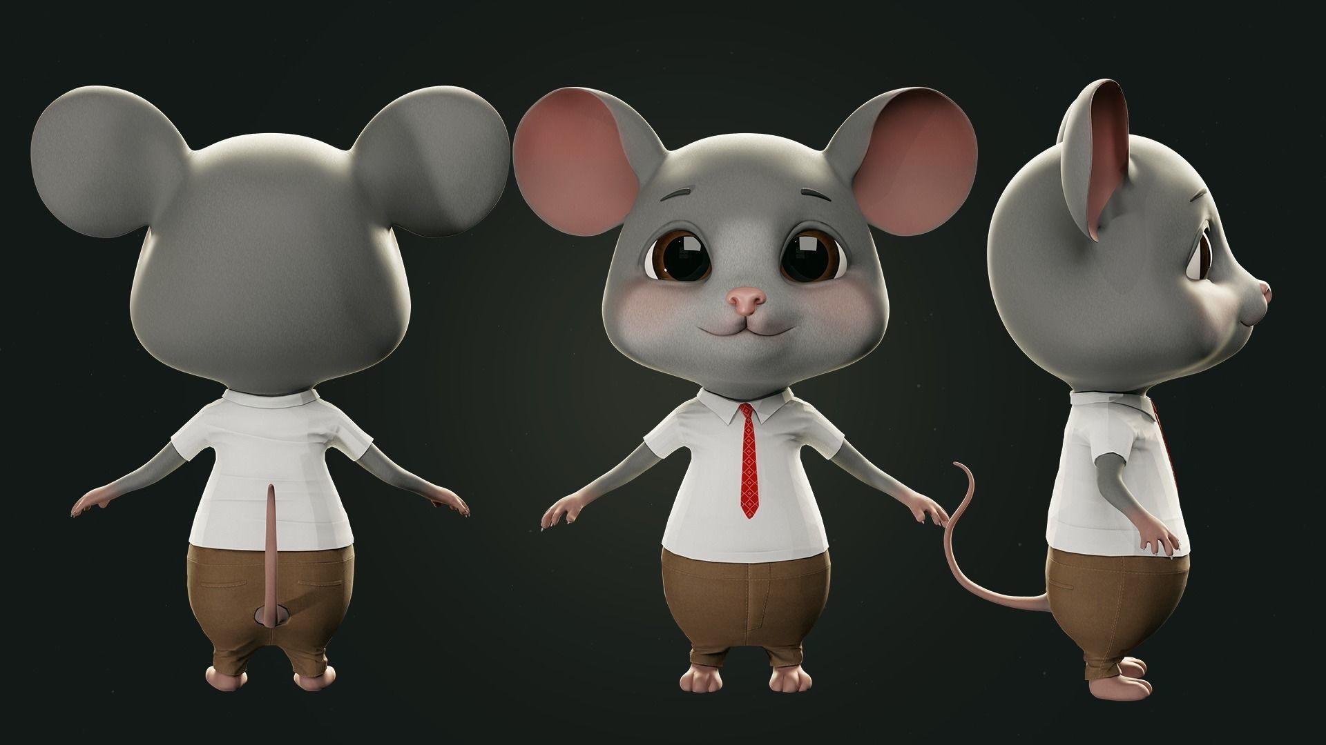 GAME-READY 3D Character - Mouse John Low-poly 3D model_10